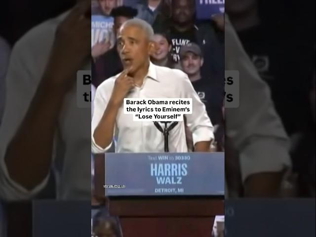 Barack Obama Raps Eminem's "Lose Yourself" At Kamala Harris Rally | Billboard #Shorts