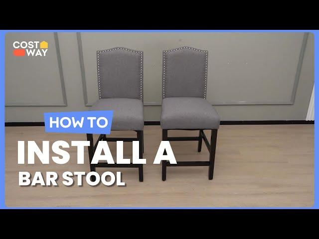 How to Install the 25 Inch Set of Upholstered Counter Height Bar Stools | JV10639-2 #costway #howto