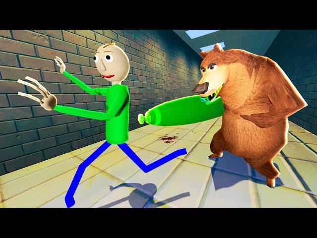 BOOG THE BEAR WITH A BOMB CHASING US IN BALDI'S SCHOOL GARRY'S MOD NEXTBOT