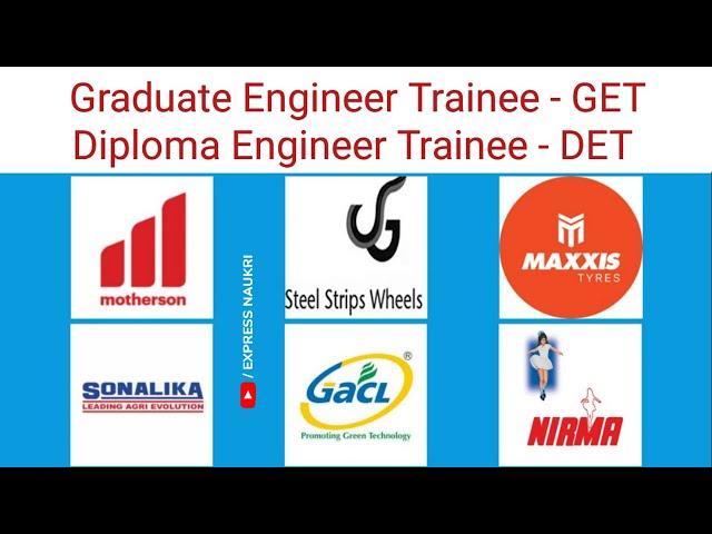 GET and DET Job opportunities | 300+ Job Vacancies | MNC Jobs 2024 | Trainee Job