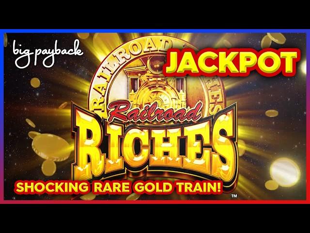 Rare Gold Train → JACKPOT SHOCKER! Railroad Riches Slots!!