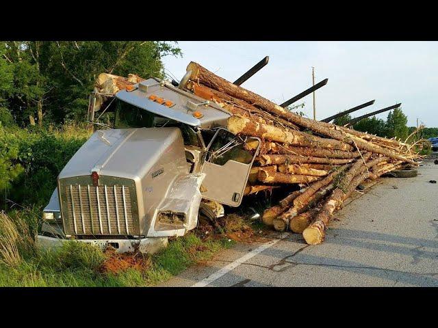 Amazing Dangerous Fastest Logging Wood Truck Operator Skill - Incredible Oversize Load Truck Driving