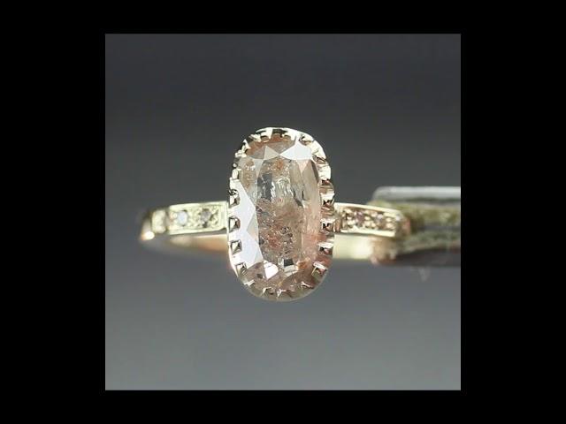 1.46 Peachy White Diamond Ring in Yellow Gold