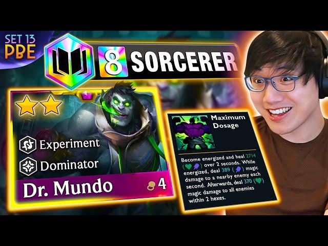 8 Sorcerer Mundo is a Immortal AP Tank (SET 13 PBE)