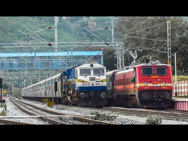 DOUBLE LINE CROSSING & OVERTAKE ! Indian Railways