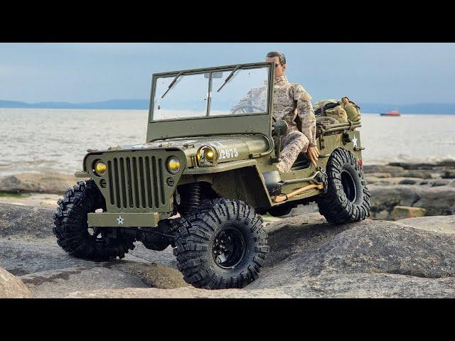 1/6 Scale 1941 Willys Jeep Rock & Beach Off-road Driving 4x4 RC Car - ROCHobby MB Scaler