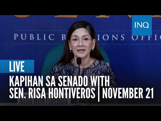 LIVE: Kapihan sa Senado with Sen. Risa Hontiveros | November 21