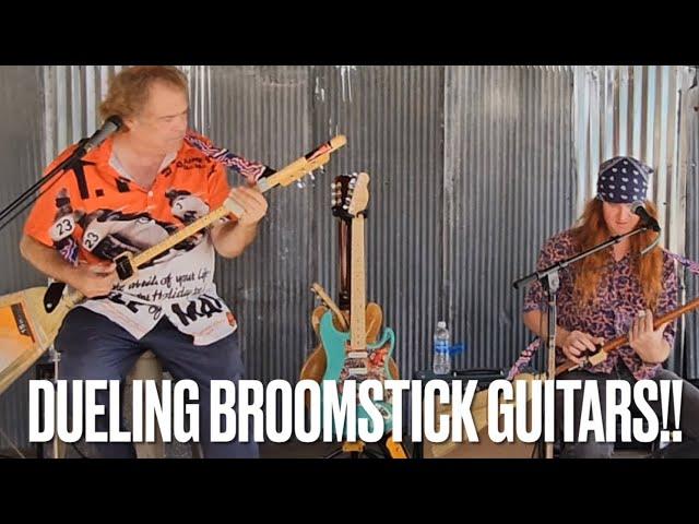 8 Ball Aitken & Steve Arvey Record The First Video Of Dueling 3 String Guitars Made From Broomsticks