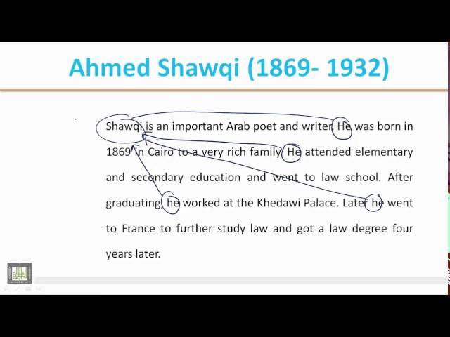 Reading U 4 - L 2 : Ahmed Shawqi