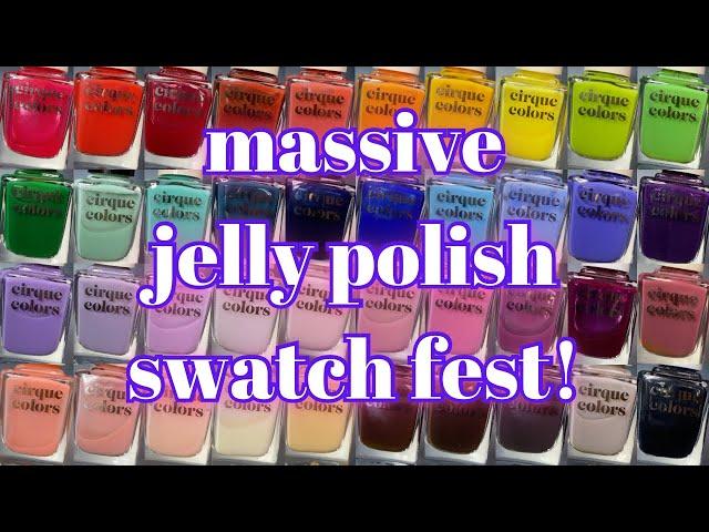 Swatching ALL of Cirque Colors JELLIES + SHEERS  with Comparison Collages! | Swatch + Review