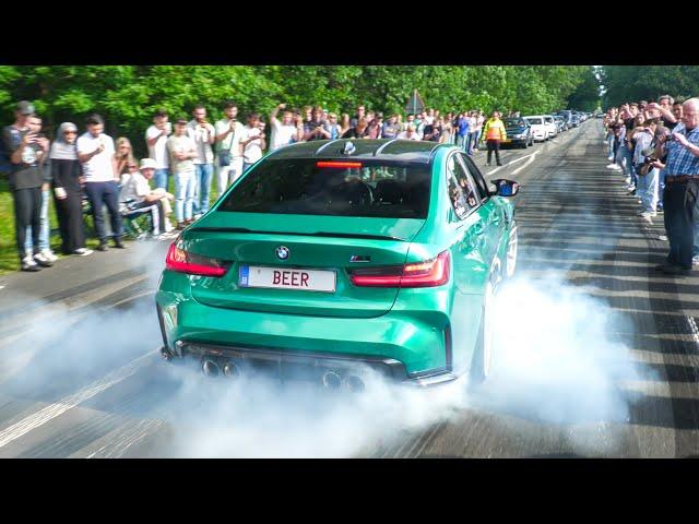 BMW M Cars Leaving BIMMERFEST 2024 - BURNOUT MADNESS, CLOSE CALLS, FAILS, POLICE!