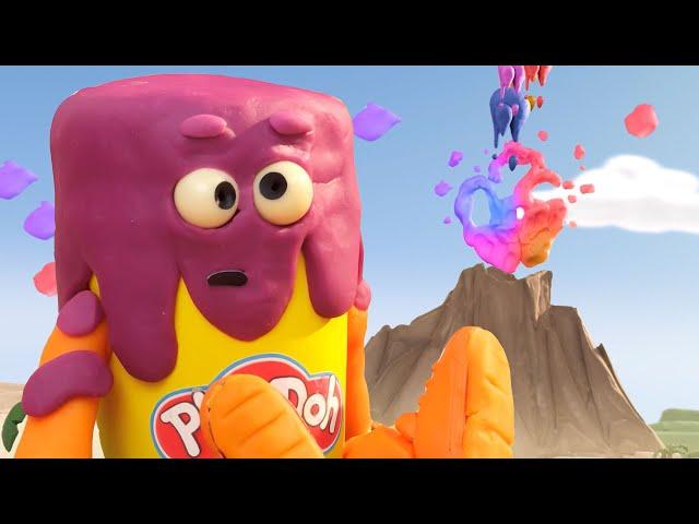 Play-Doh Official  Play-Doh Volcano Erupts!  Funny Colors