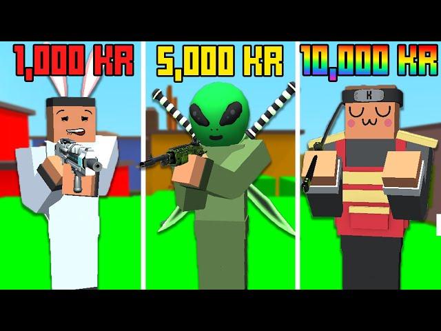 Reviewing the CHEAPEST OUTFITS in Krunker! (Fashion Show)