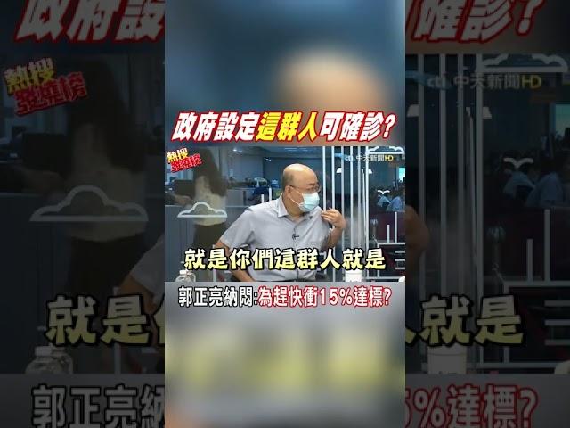 #shorts 防疫"逆向操作"怪邏輯! 郭正亮懷疑:政府暗示"這群人"可以確診@中天新聞CtiNews