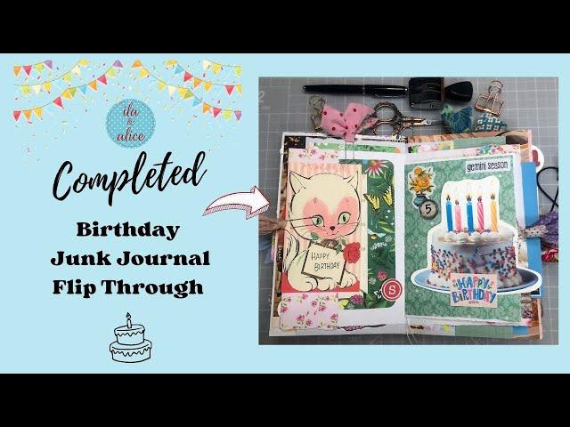 Flip Through of My Finished Birthday Junk Journal #junkjournal #junkjournalideas