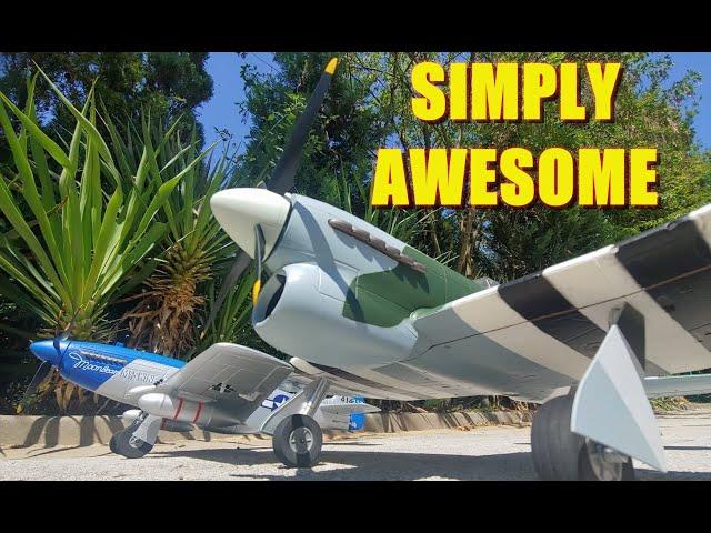 H-King Hawker Tempest 800mm & P51 Mustang 750mm RC plane 6 Axis gyro 3S PNF DOUBLE UNBOXING