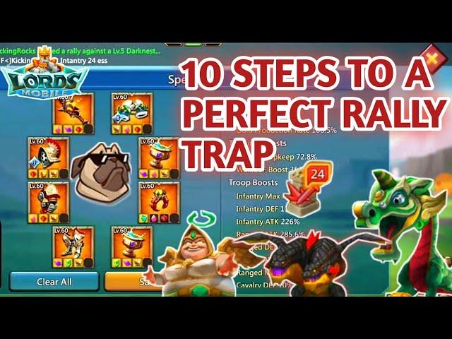 Build A Perfect Rally Trap In 10 Easy Steps! Complete Rally Trap Build Guide! Lords Mobile.