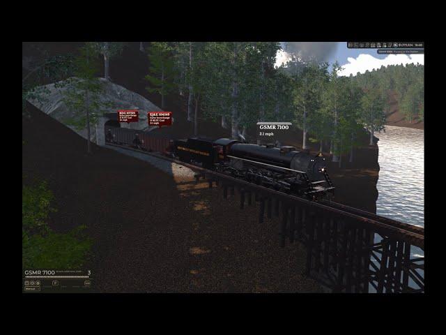 Railroader (Train Sim): 4,500 Ton, 43-Car Unit Coal Train w/ One F-71 2-10-2 Santa Fe!