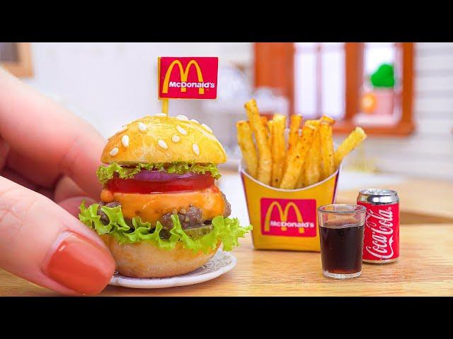 DIY  How To Make McDonald's Burger In Miniature Kitchen with Mini Yummy ! ASMR Cooking