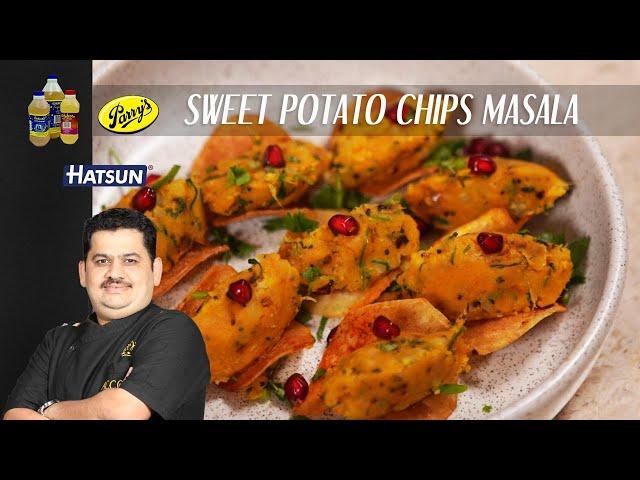 Sweet Potato Chips Masala | Sakkaravalli Killangu Canopy | Evening time snacks | Chef Venkatesh Bhat