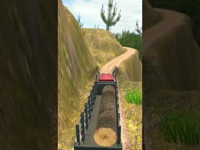 long cargo truck | cargo gaming stunt | truck games | shorts | wood loading #shorts #gameplay #games