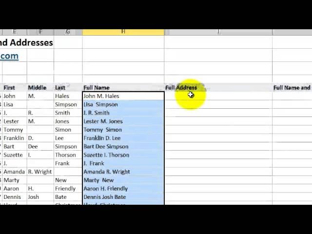 Concatenate--- Joining Names and Addresses