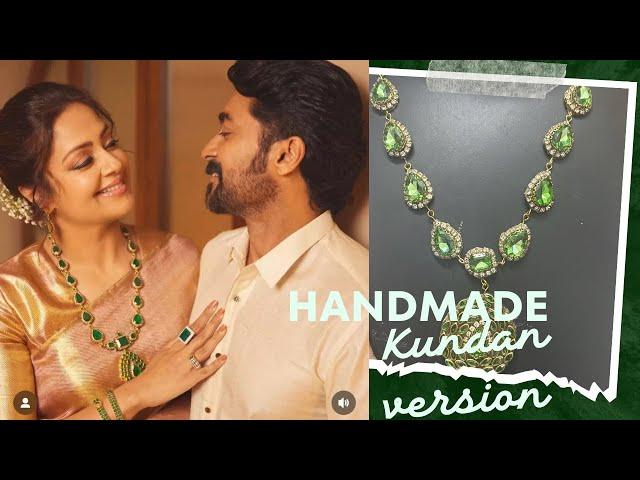 Recreating Jothika green jewellery set in Kundan stones - handmade version #jothikajewellery