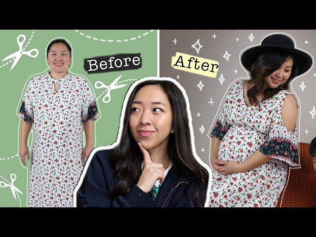 [DIY] Turn An Old Dress Into A Cute Maternity Dress | Sewing with @coolirpa