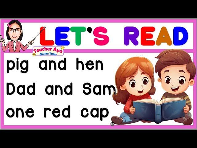 PRACTICE READING CVC | READING LESSON FOR KIDS | KINDERGARTEN | LEARN TO READ | TEACHER AYA | CVC