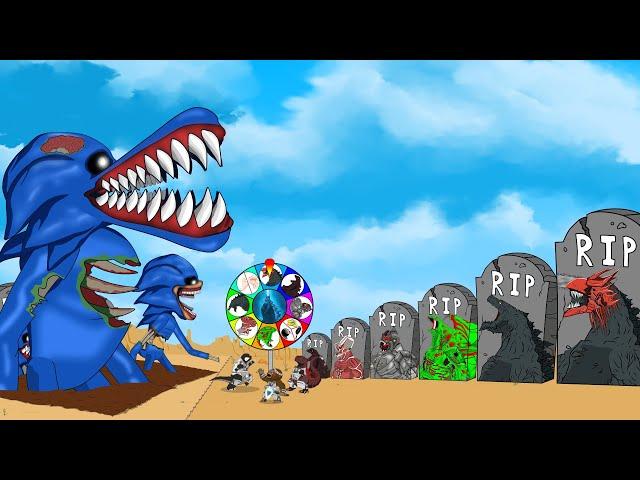 SHIN SONIC vs GODZILLA Monsters Ranked From Weakest To Strongest: Rotation Luck - FUNNY Cartoon