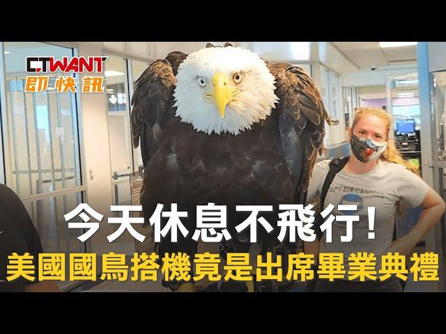 CTWANT 國際新聞 / 今天休息不飛行！ 美國國鳥搭機竟是出席畢業典禮！？