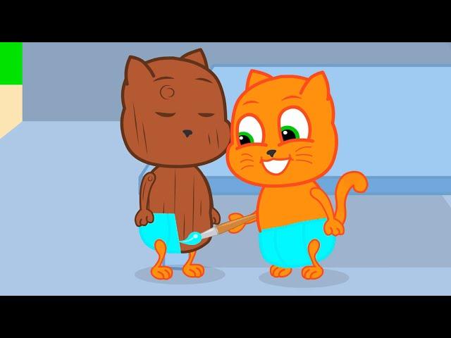 Cats Family in English - Toy double Cartoon for Kids