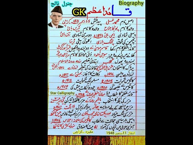 General Knowledge about Quaid e Azam| Quaid e Azam GK| Quaid Day| 25 December|GK in Urdu