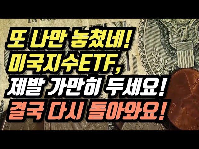 또 나만 놓쳤네! 미국지수ETF, 제발 가만히 두세요! 결국 다시 돌아와요!