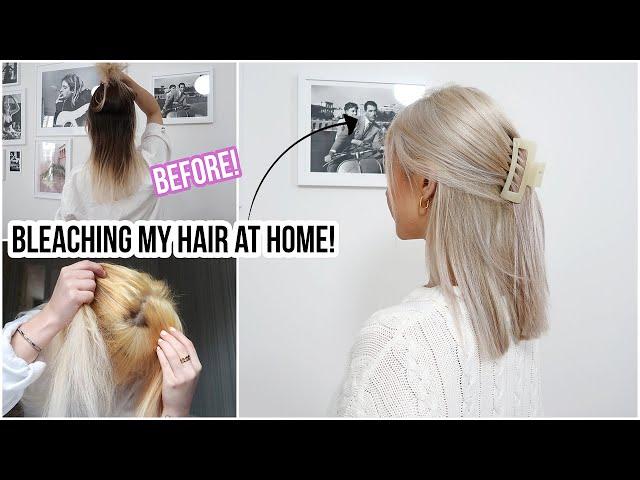 BLEACHING MY HAIR BROWN TO BLONDE using BOX DYE!! At Home...  | Naomi Victoria