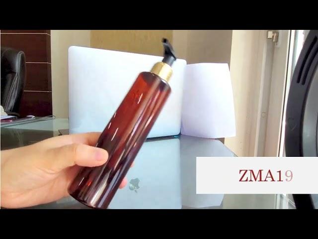 Zenvista Beautiful Cosmetic Packaging!! Amber Color bottle with Golden Black Dispenser Pump [ZMA19]