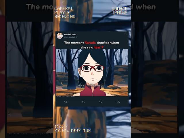 The moment Sarada shocked when saw Team 7 #anime #naruto