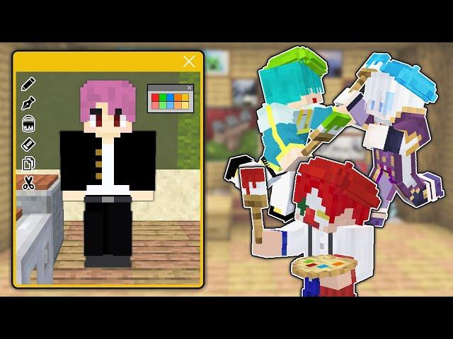 スキンづくり選手権！1番イケメン男子高生を作るのは誰だ！？【マイクラ・マインクラフト】
