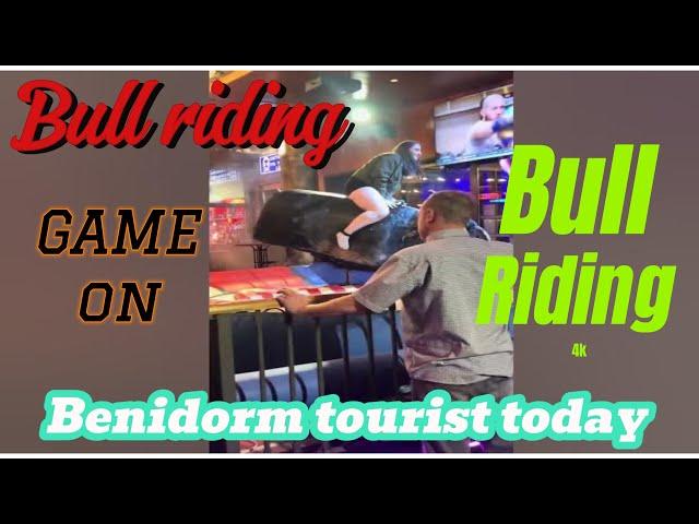 Last night crazy  bull  riding in benidorm Spain  | Benidorm bull 