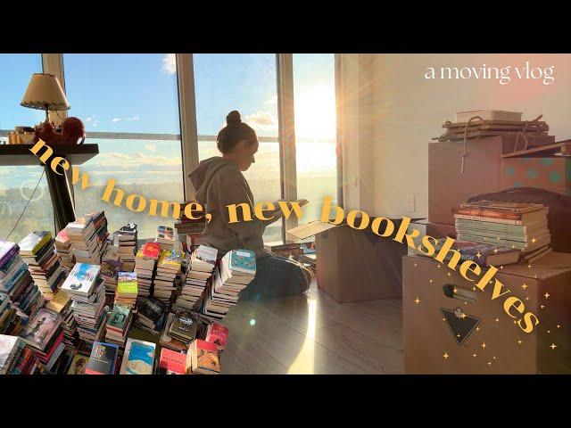 new bookshelves, creating my home library, settling in | MOVING VLOG EP. 2