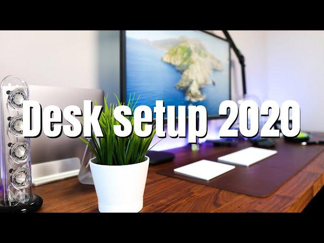 Almost perfect work from home minimal desk setup tour 2020