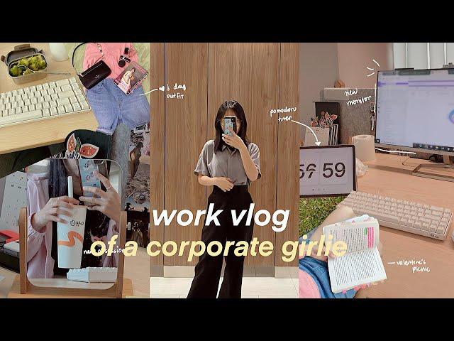 work vlog | corporate girlie salary, busy 9-5 office life, celebrating valentines’s day weyatoons