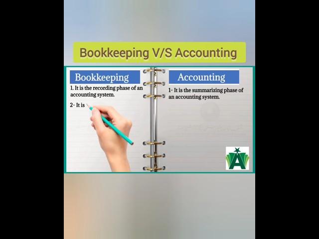 Bookkeeping V/S Accounting: #shorts #youtubeshorts