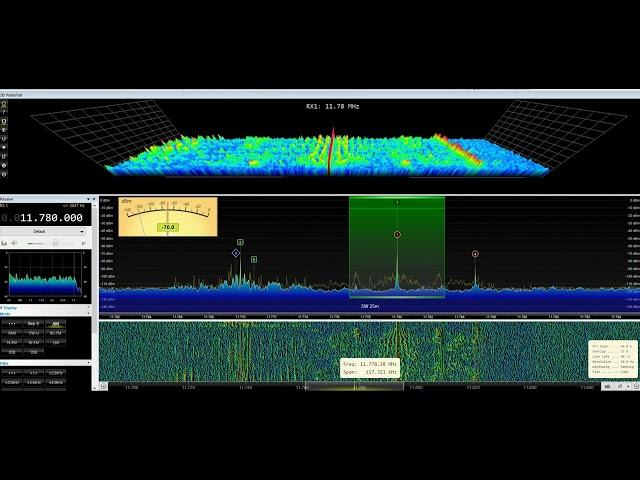 Driving the Icom IC-R8600 receiver with SDR Console - complete with 3D spectrum scope display