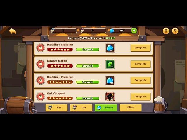 Idle heroes Tavern rerolling for seven star quest insane high roll !!!