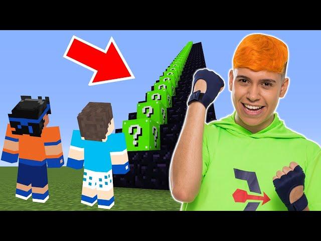 ROBIN HOOD COM SORTE? ESCADONA GIGANTE DE LUCKY BLOCK VERDE NO MINECRAFT!!