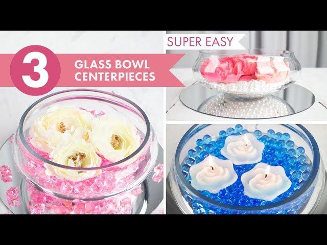 3 Glass Bowls Centerpieces | Budget Wedding Decorating Ideas | BalsaCircle.com