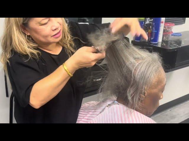 “Sleek & Straight Tutorial: 83-Year-Old’s Flat Iron Hair Transformation”