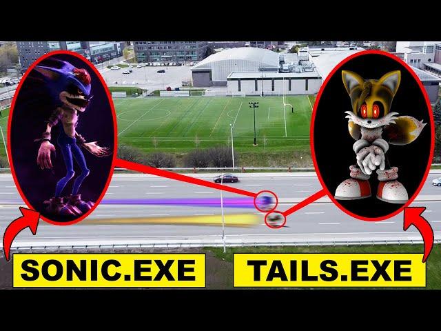 DRONE CATCHES TAILS.EXE AND SONIC.EXE RACING ON A HIGHWAY! | TAILS.EXE VS SONIC.EXE (MUST WATCH)