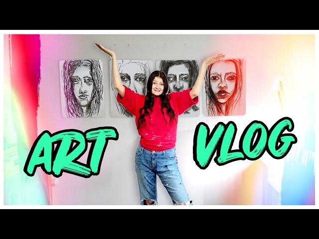 Cozy Art Vlog  Expressive Charcoal Portrait Drawing